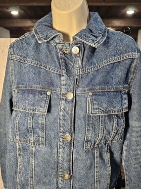 FREE PEOPLE We The Free High Dive Denim Jacket NWT Small Western Utility Trucker